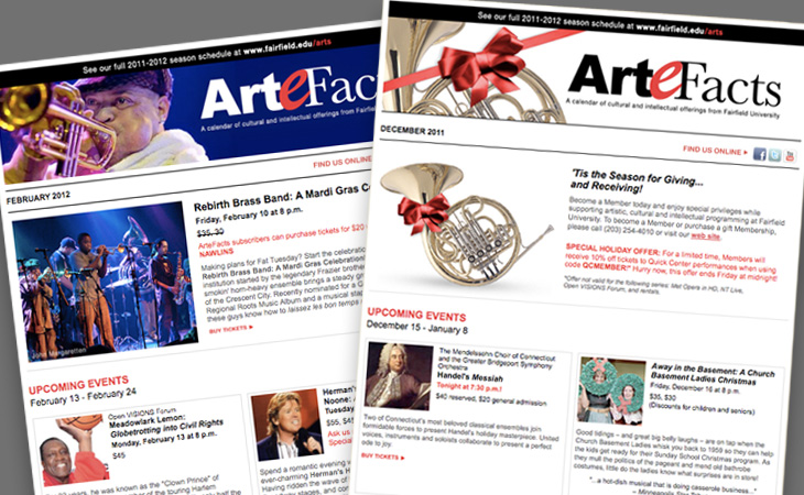 Fairfield University Arts & Minds e-newsletter