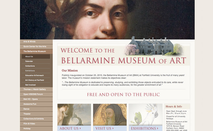 The Bellarmine Museum of Art website