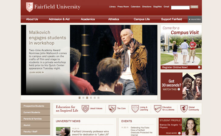 Fairfield University homepage